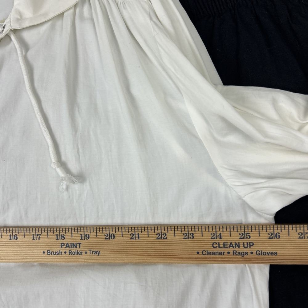 Renaissance Pirate Medieval Costume XL Ruffled Shirt M Black Pants Head Scarf - Picture 3 of 11